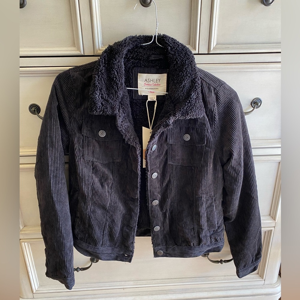 Ashley Sunrise Collection Corduroy Black Jacket